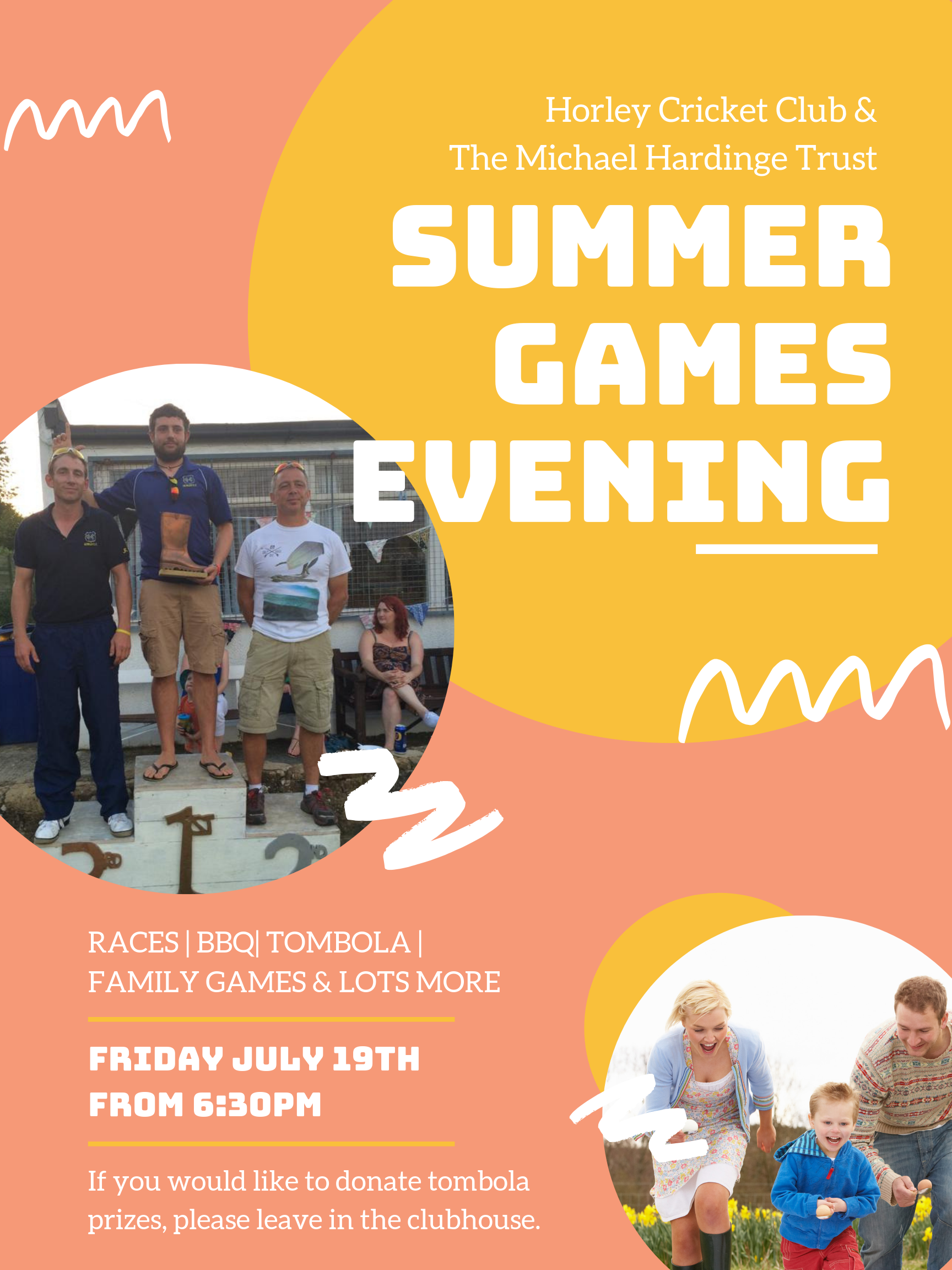 Summer Games Evening now Sunday 21st July 2pm